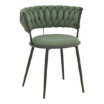 Πολυθρόνα Alkia I ύφασμα σε χακί απόχρωση- πόδι μαύρο μέταλλο 57x58.5x72εκ