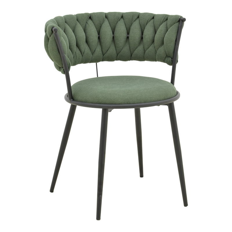 029-000382 Πολυθρόνα Alkia I ύφασμα σε χακί απόχρωση- πόδι μαύρο μέταλλο 57x58.5x72εκ