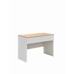 Γραφείο εργασίας Beleton με συρτάρια mdf σε oak με λευκή απόχρωση 100x50x75εκ