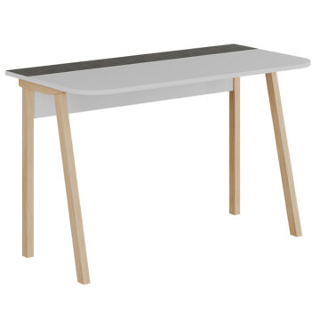 Γραφείο εργασίας Malia λευκό-φυσικό-ανθρακί antique 120x60.5x75εκ