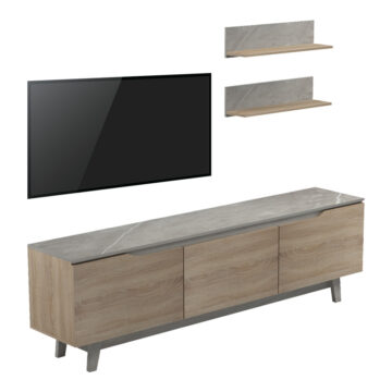 Σύνθετο σαλονιού Kasia σε μπεζ μαρμάρου-sonoma απόχρωση 180x35x48.5εκ