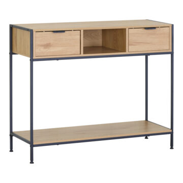 Κονσόλα Regando σε oak απόχρωση με μαύρο μέταλλο 100x35x80εκ