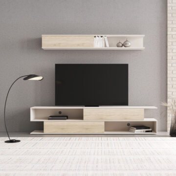 Σύνθετο σαλονιού Brick σε oak-κρεμ απόχρωση 240x40x50.4εκ