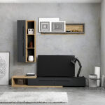 Σύνθετο σαλονιού Calvados σε oak-ανθρακί απόχρωση