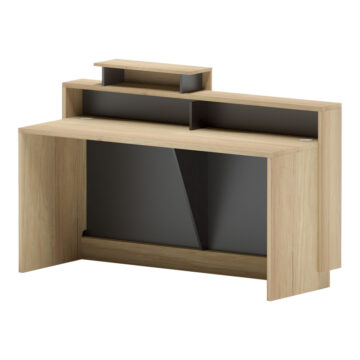 Γραφείο reception Lotus σε φυσική-ανθρακί απόχρωση 160x60x105εκ