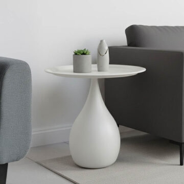 Βοηθητικό τραπέζι Samino μέταλλο σε κρεμ απόχρωση Φ39x42εκ