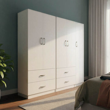 Ντουλάπα πεντάφυλλη Lego λευκή 170x42x180εκ