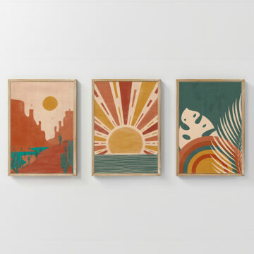 Πίνακας Bemvy τρίπτυχος με ψηφιακή εκτύπωση και πλαίσιο 33x1.5x48εκ