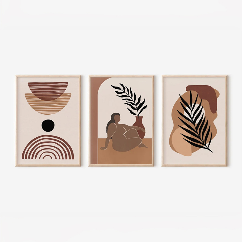 409-000203 Πίνακας Fanzia τρίπτυχος με ψηφιακή εκτύπωση και πλαίσιο 33x1.5x48εκ