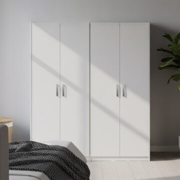 Ντουλάπα τετράφυλλη Lego Ι λευκή 160x42x180εκ